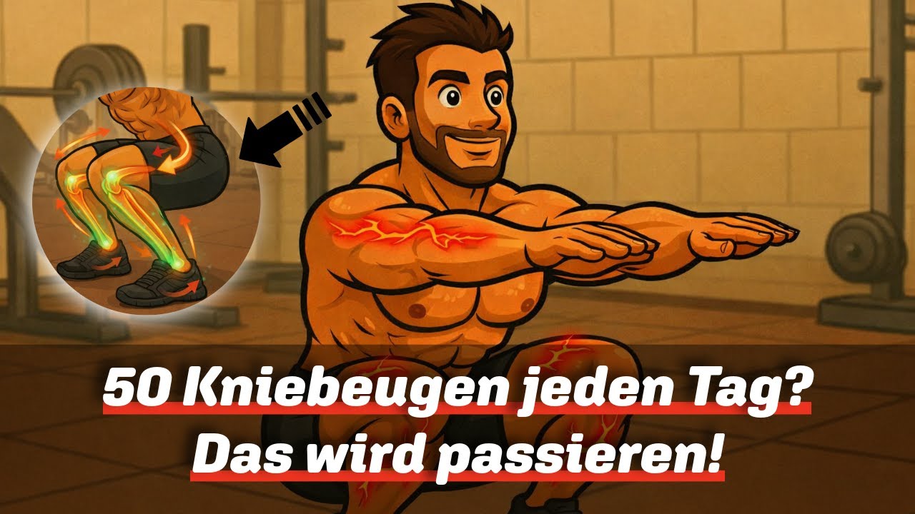 Was passiert mit deinem K&ouml;rper, wenn du t&auml;glich 50 Kniebeugen machst! 🔥