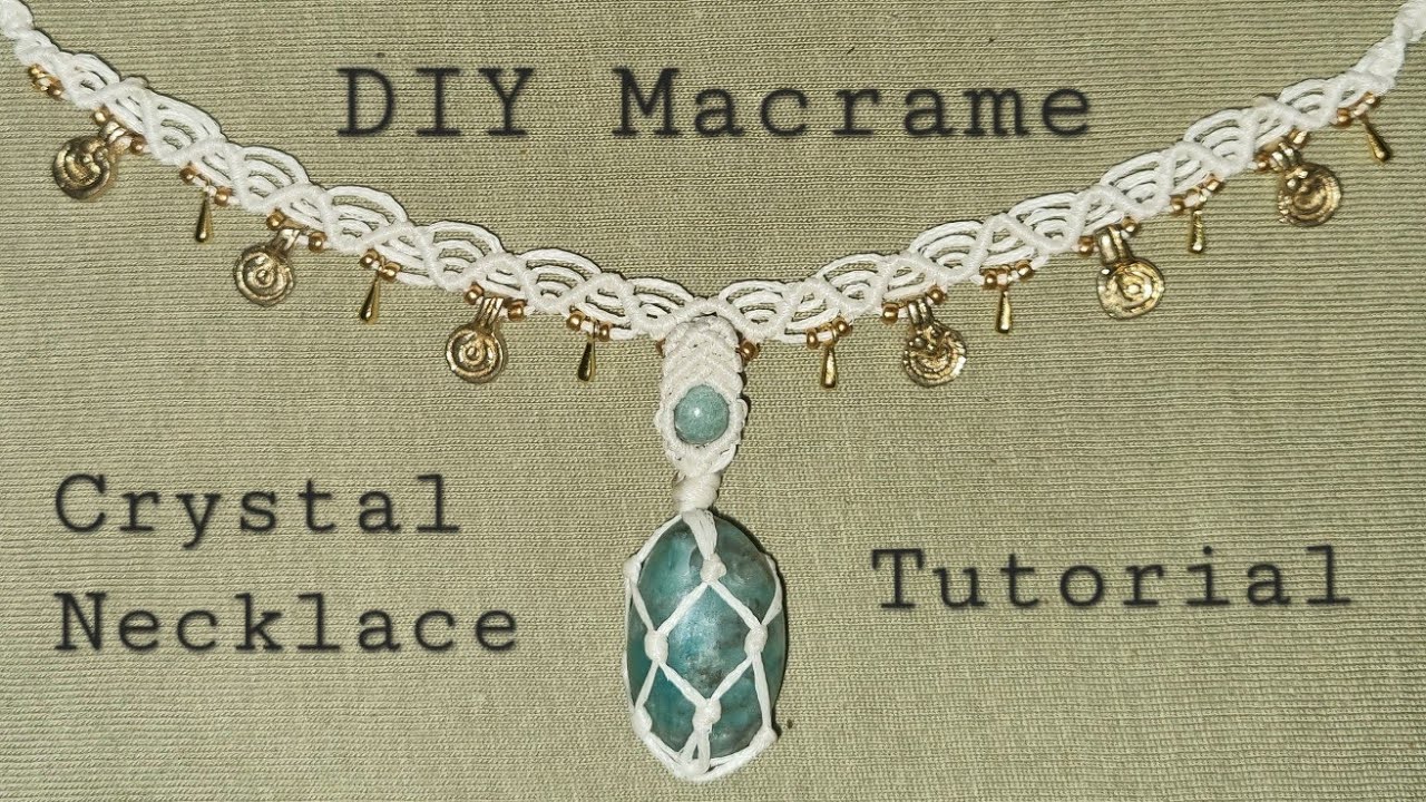 DIY Macrame Crystal Necklace Tutorial | Micro Macrame Choker with Beads & Charms