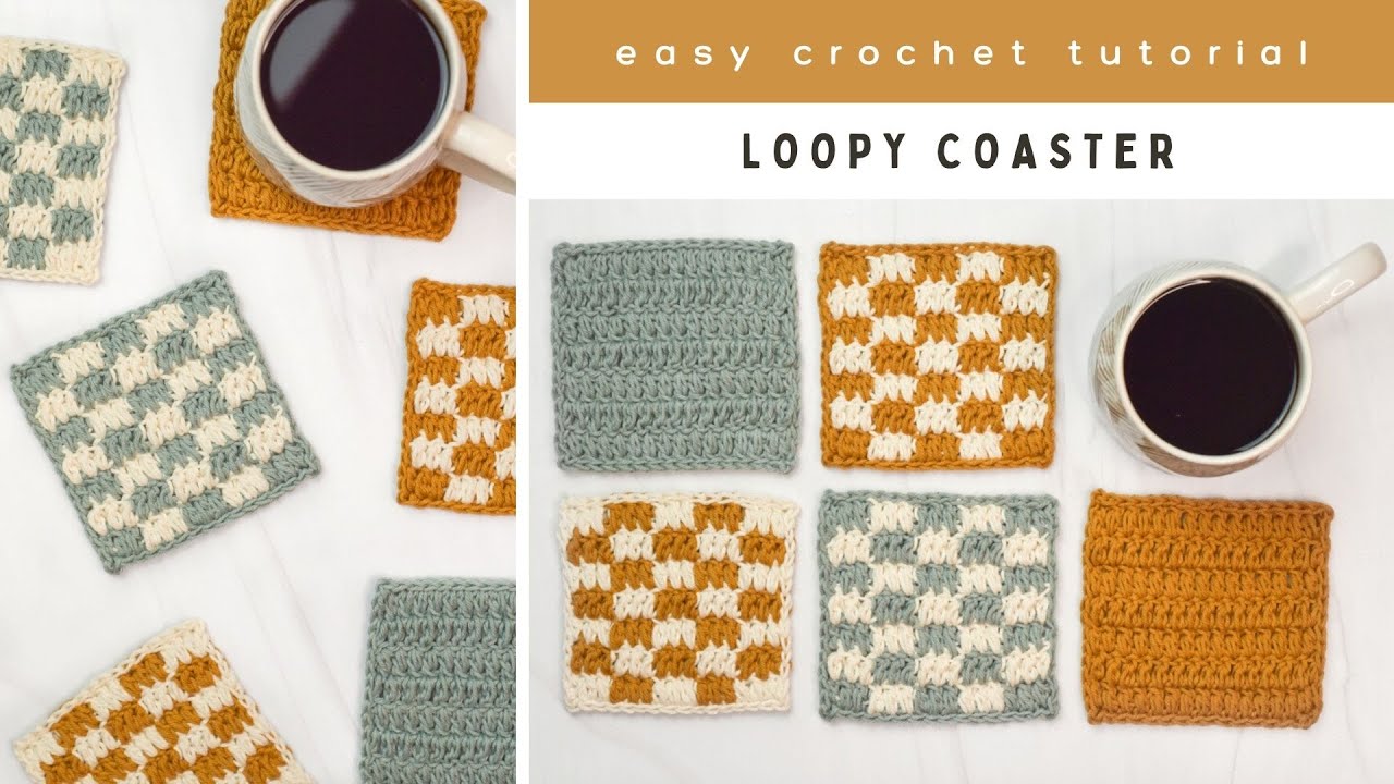 Loopy Coaster Tutorial - Easy Crochet Coaster Pattern - How to Crochet a Coaster