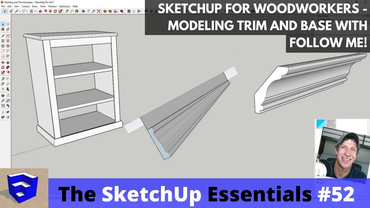 Modeling Wood Molding and Trim in SketchUp with the Follow Me Tool - The SketchUp Essentials #52