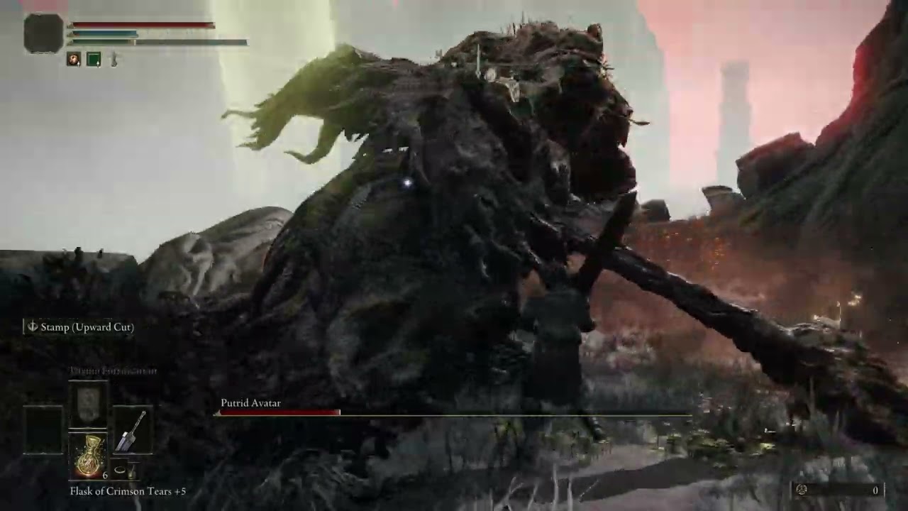 How to beat Putrid Avatar at the Minor Erdtree of Caelid  - Casual player Elden Ring