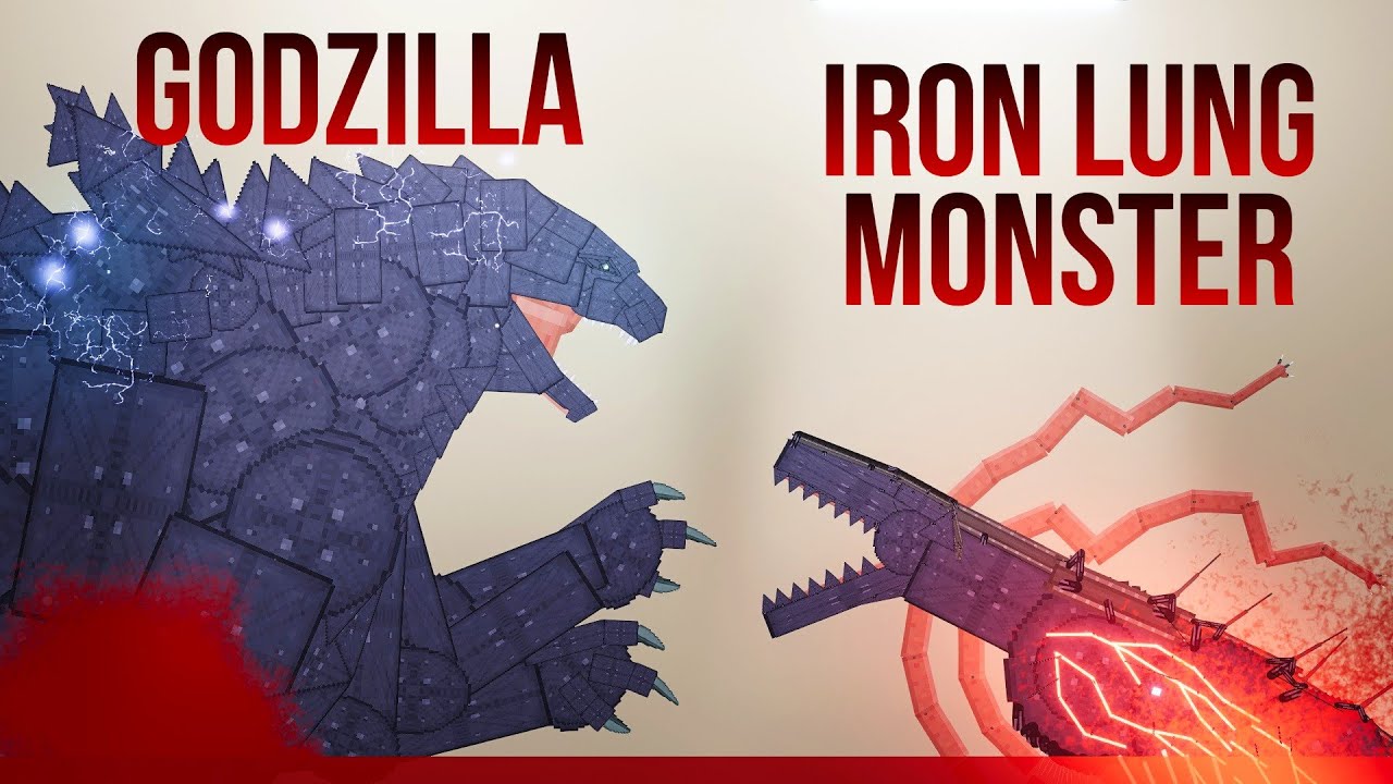 Godzilla vs Iron Lung Monster in The Blood Sea - People Playground 1.25