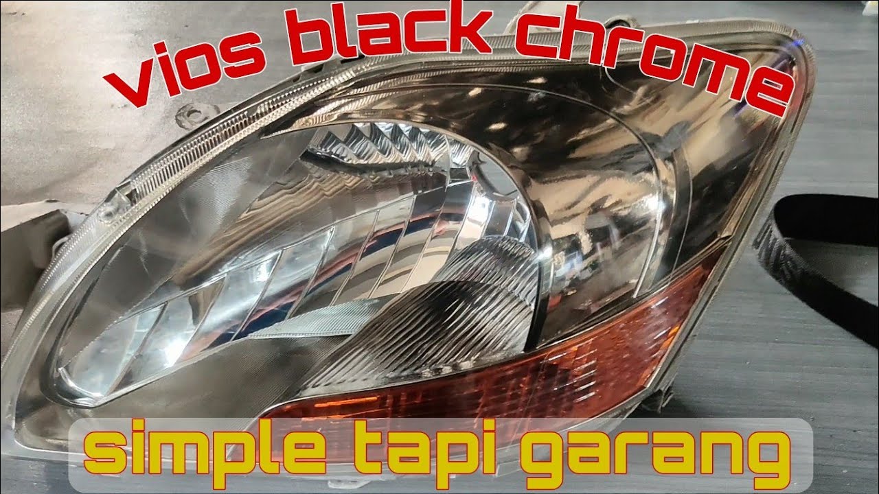 CARA CUSTOM SIMPLE HEADLAMP MOBIL VIOS // HEADLIGHT BLACK CROME CANDY OREN