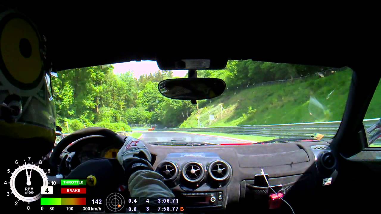 Ferrari F430 Scuderia Nordschleife 7:57 fast lap onboard