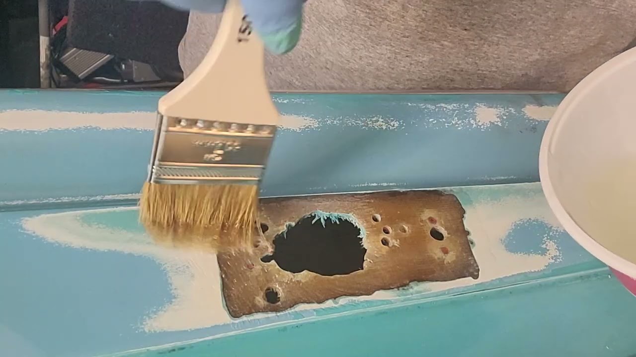 Boat fiberglass hole repair 1966 Hydroswift. #1