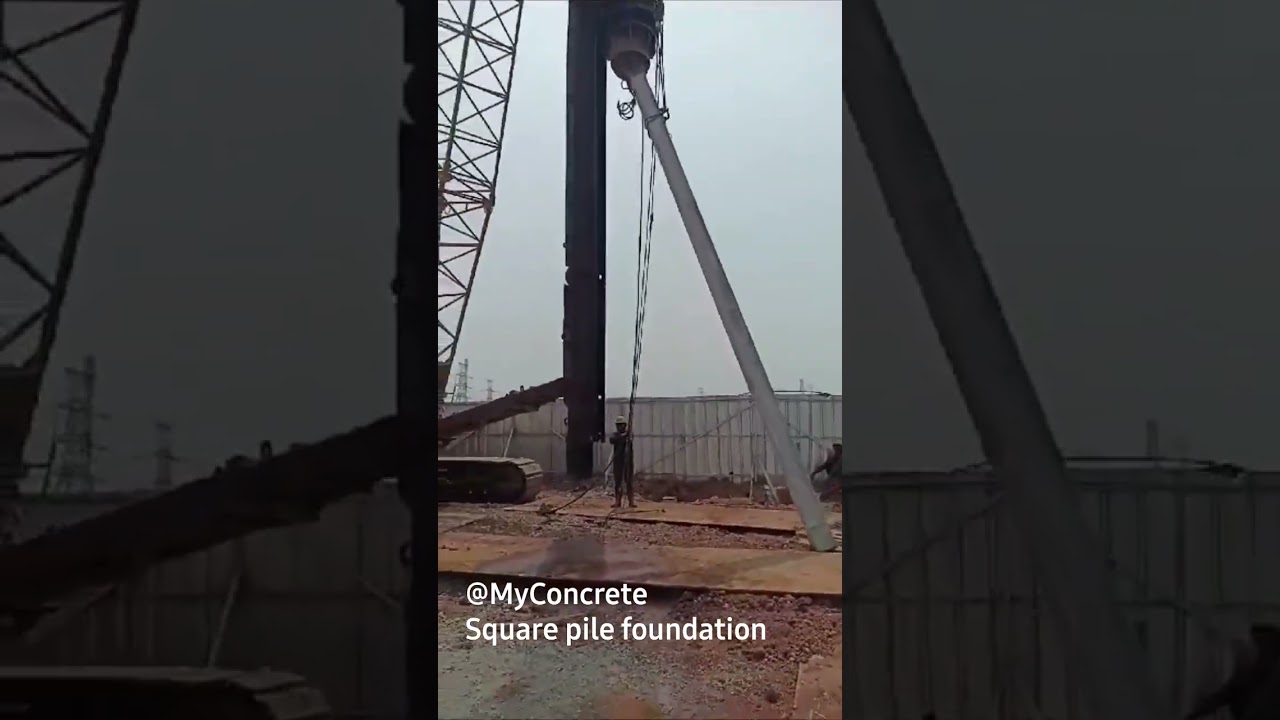 preparation for erecting square pile concrete foundation#civilengineering #shorts