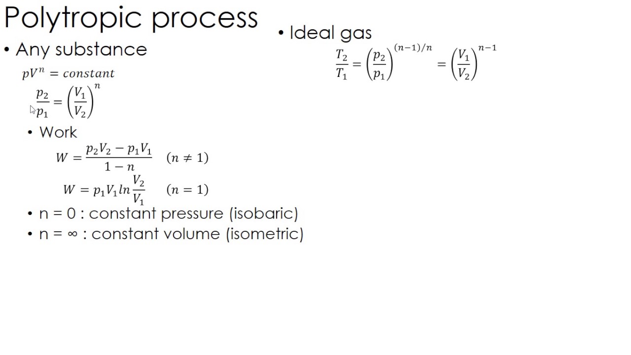 Thermodynamics Lecture 10: Polytropic Processes