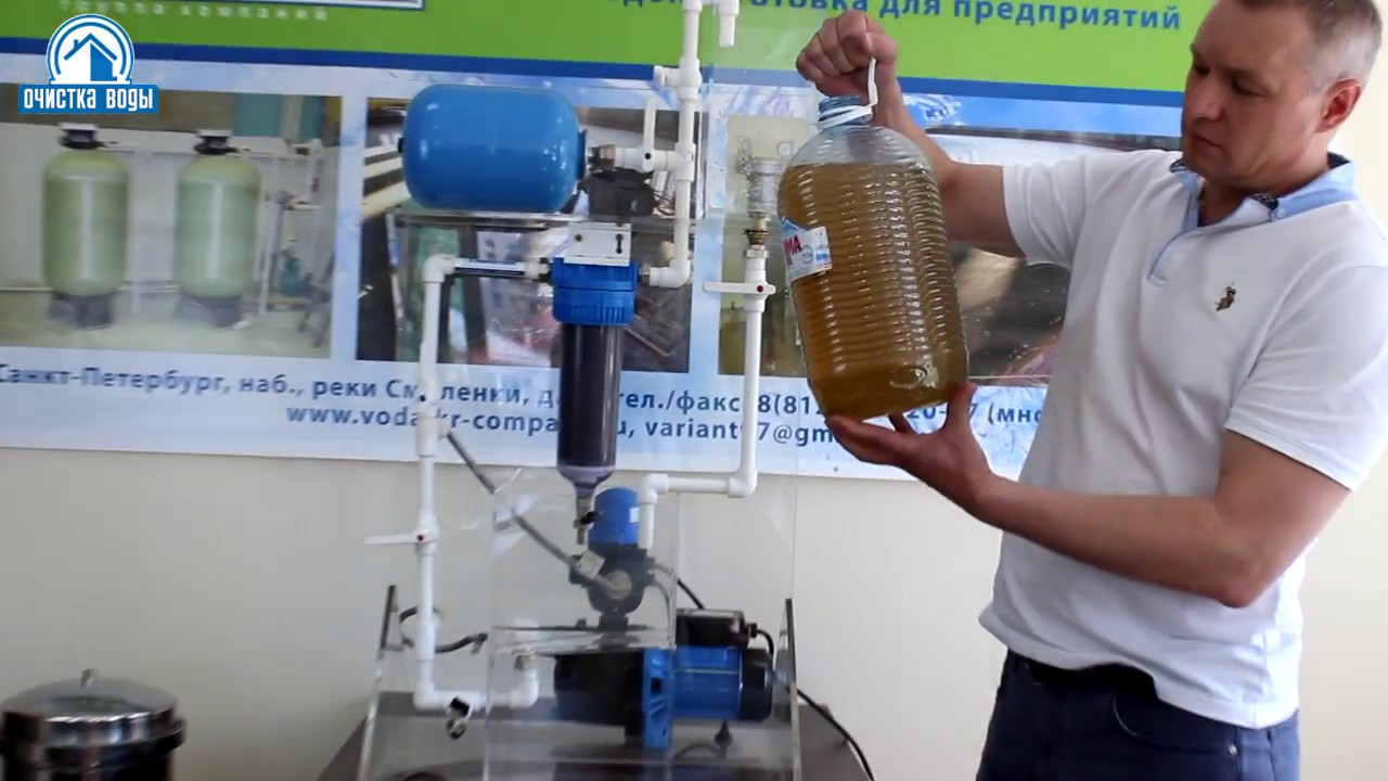 Тестирование фильтра NC-10 для воды с промывной титановой мембраной.