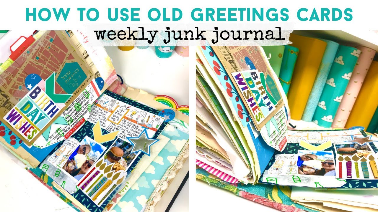 HOW TO USE OLD GREETING CARDS  | Creative Journaling | Weekly DIY Journal