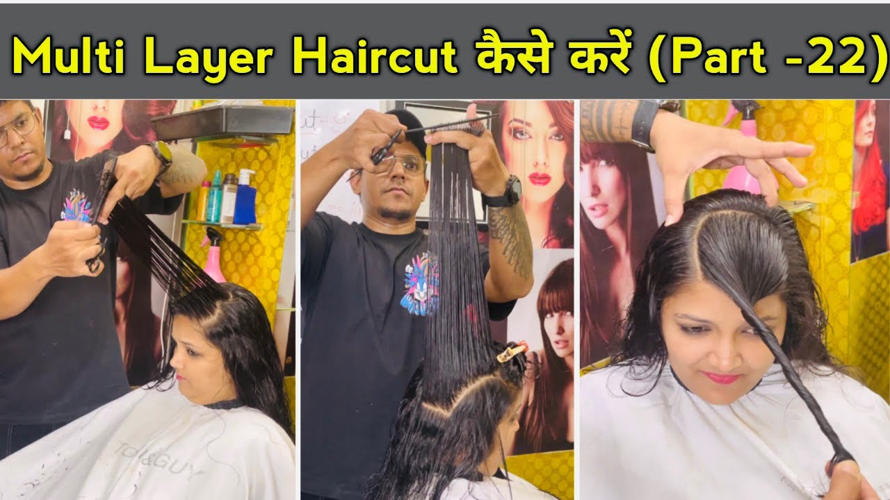 Multi layer haircut front and back full layer haircut tutorial / step by step for beginners in Hindi
