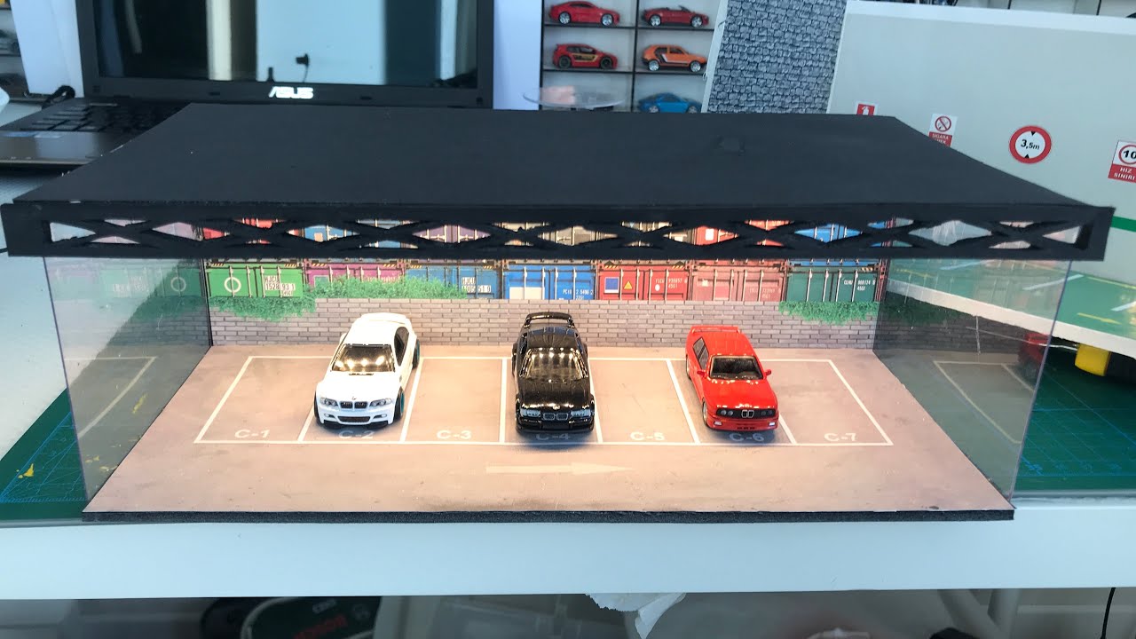 Diorama garaj yapamı 1:64 diecast garaj yapımı model araba garaj yapımı