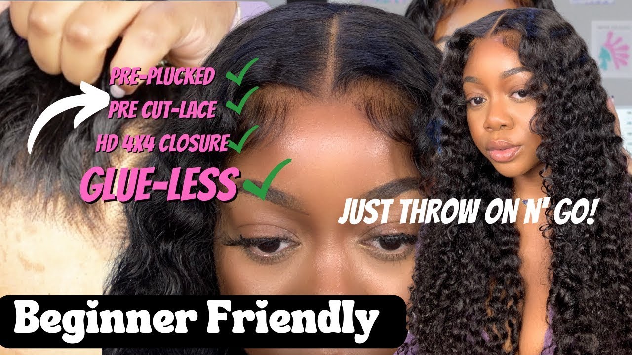 Наконец-то готовый к использованию парик из кружева без клея!! FT CURLYME HAIR