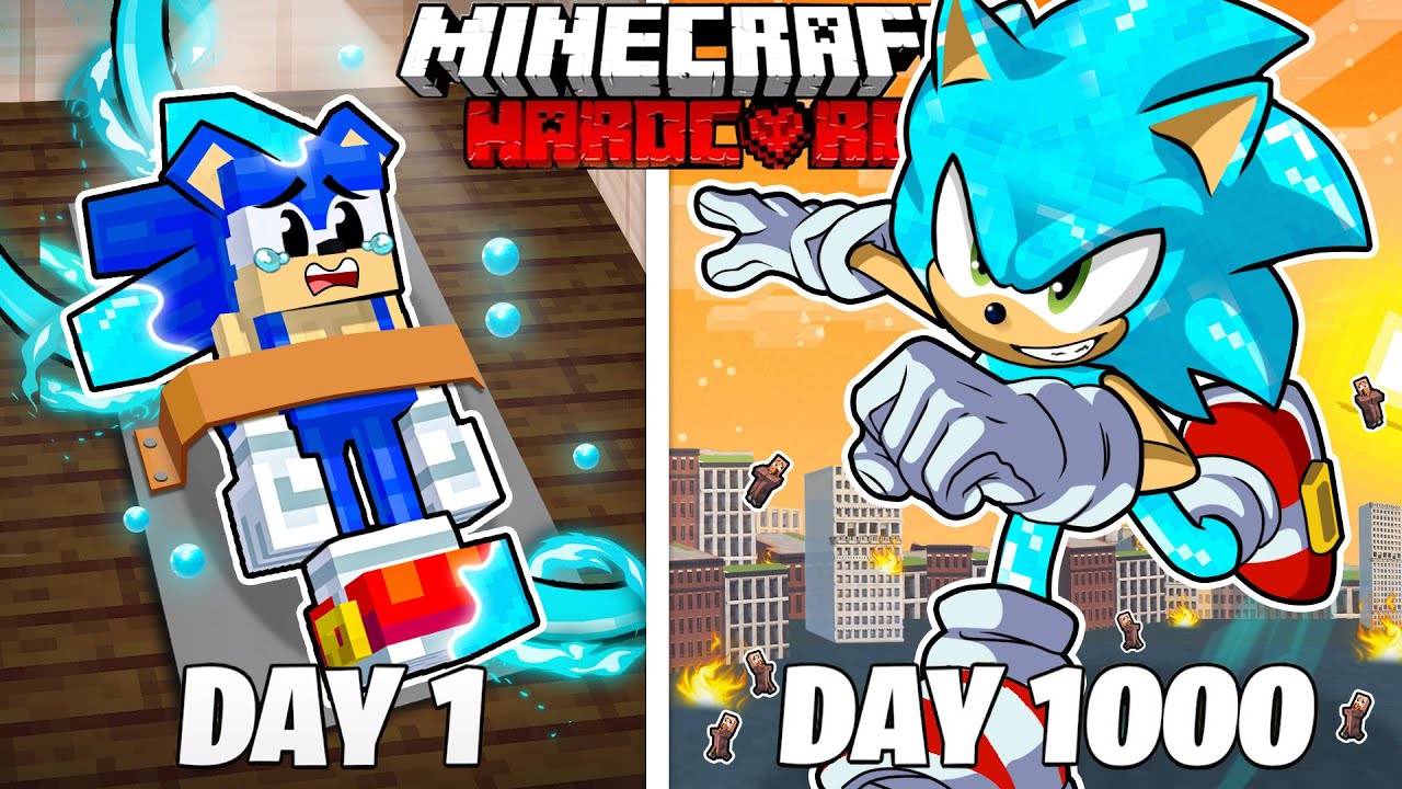 I Survived 1000 Days as DIAMOND SONIC  In HARDCORE Minecraft! (Full Story)