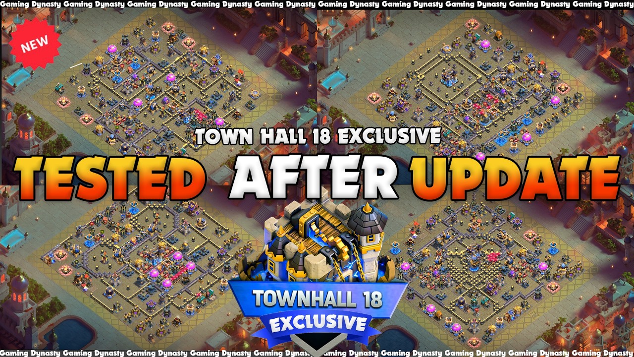 *NEW BASE TH18 CWL & WAR BASE - BEST ANTI 3 STAR TH18 DEFENCE BASE IN CLASH OF CLANS!