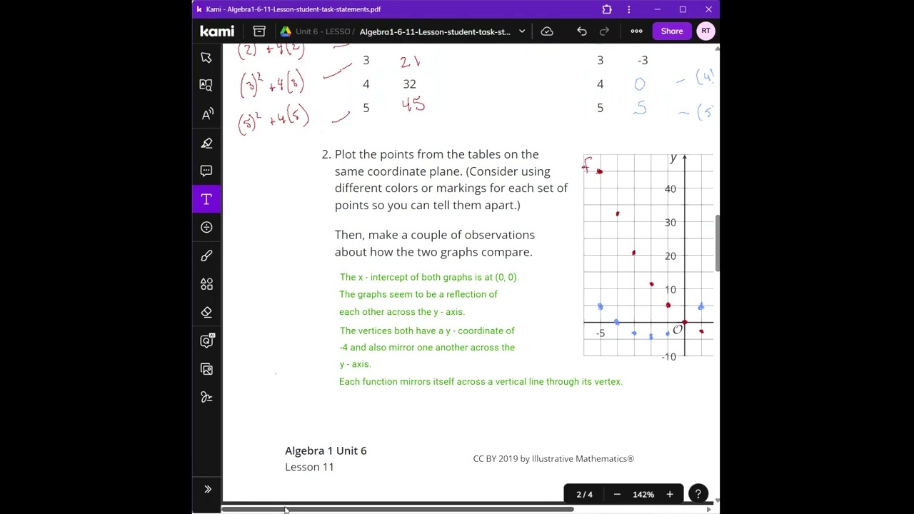 Algebra 1 - UNIT 6.11