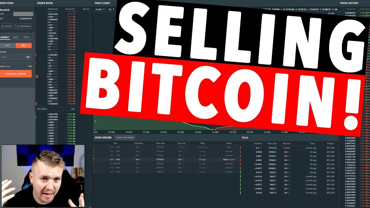 SELLING BITCOIN FOR USD! GDAX LIVE!
