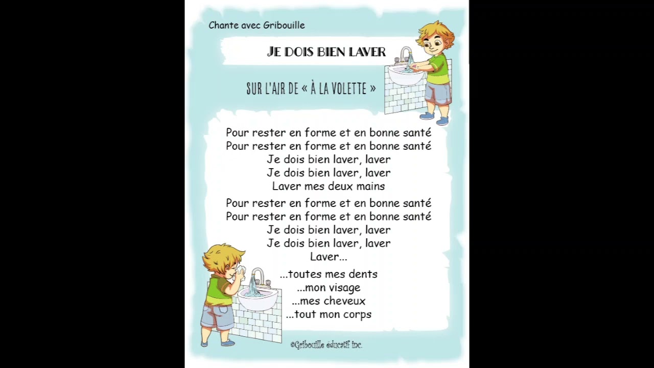 Je dois bien laver - Comptine Gribouille