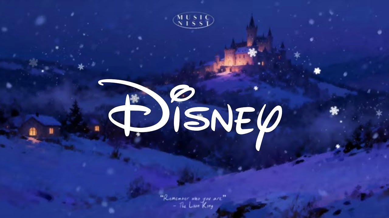 (No midroll) Soft Disney Piano Music | Quiet Winter Night | Disney Movie Line 🎬🍿