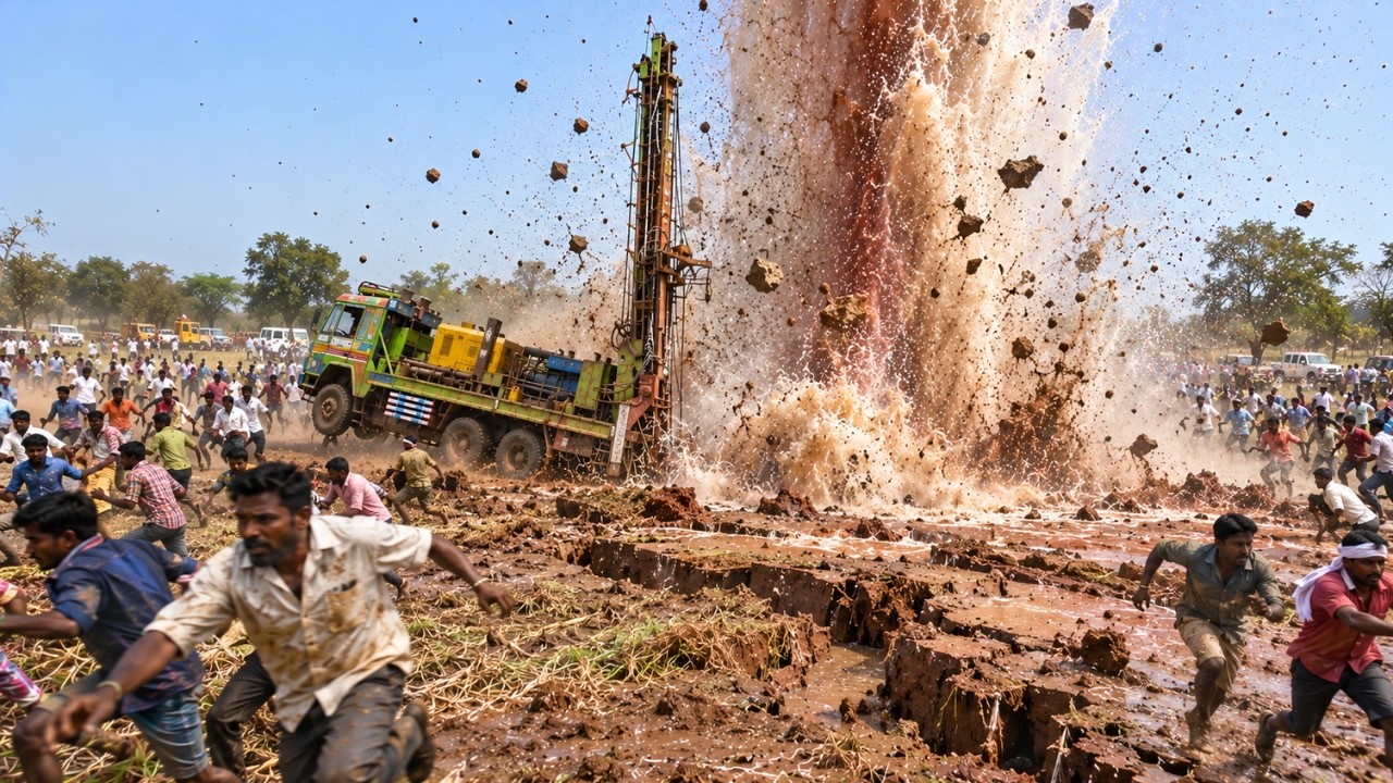 420 Feet Deep and We Hit Water! | 20.5HP Water Well Drilling Rig | Farm Well |High Power Borewell20.