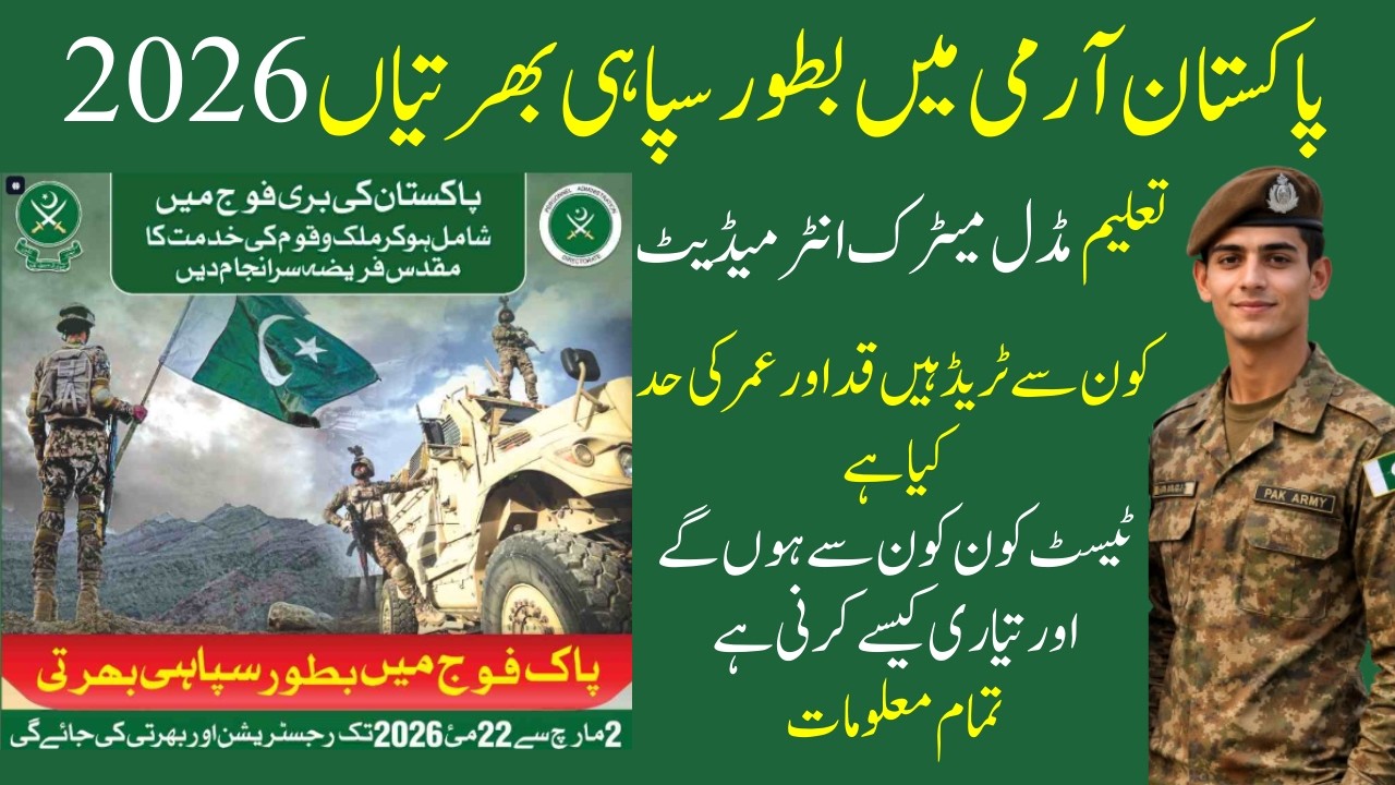 Pak Army Sepoy Jobs 2026 | Join Pakistan Army as Soldier | Complete Details