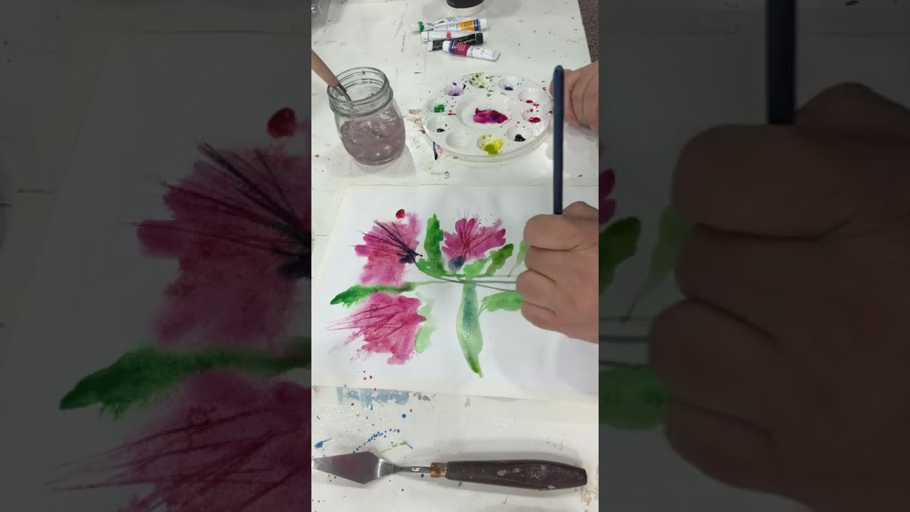 Fun fast watercolour flower 