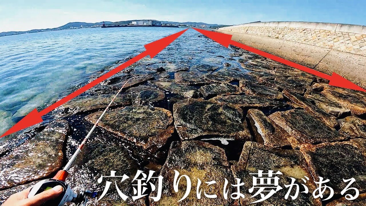 【穴釣り】長い石畳が続く超穴場を満潮から干潮まで探ってみた結果．．．。