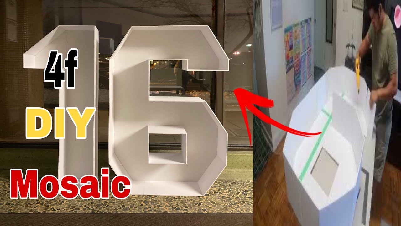 How to: Mosaic Number 16 Fillable DIY 4ft Custom Number Template | Materials from Dollarama