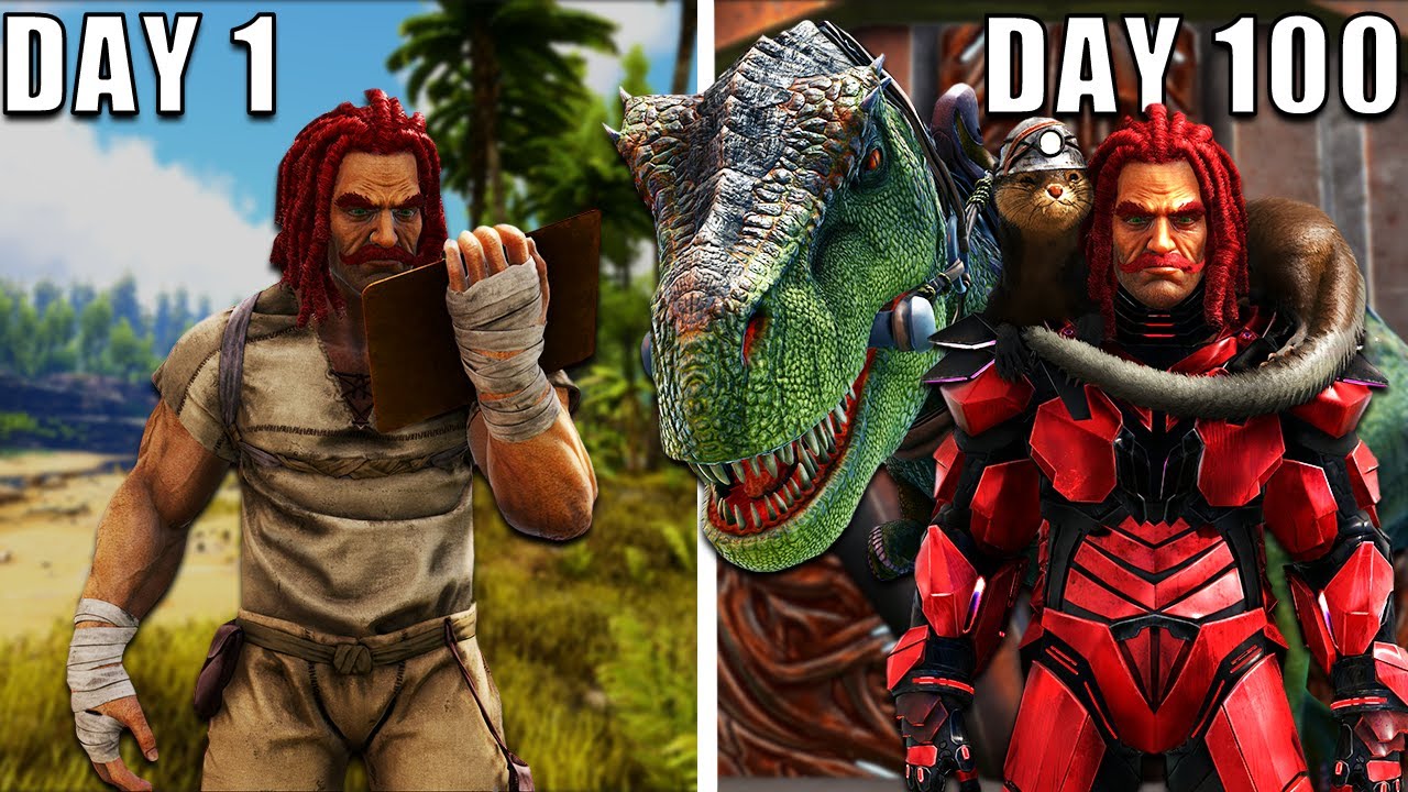 I Survived 100 Days on The Island in ARK: Survival Evolved