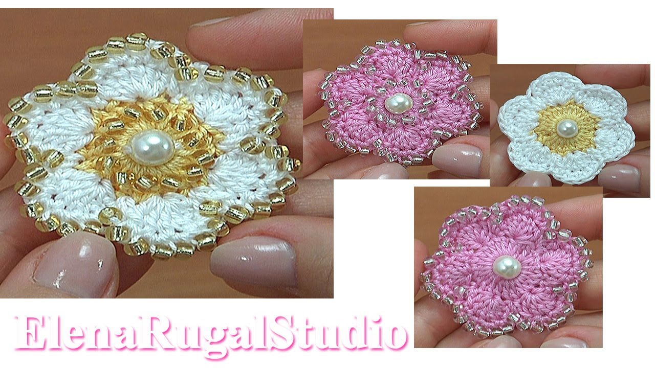 How To Crochet Flower With Seed Beads