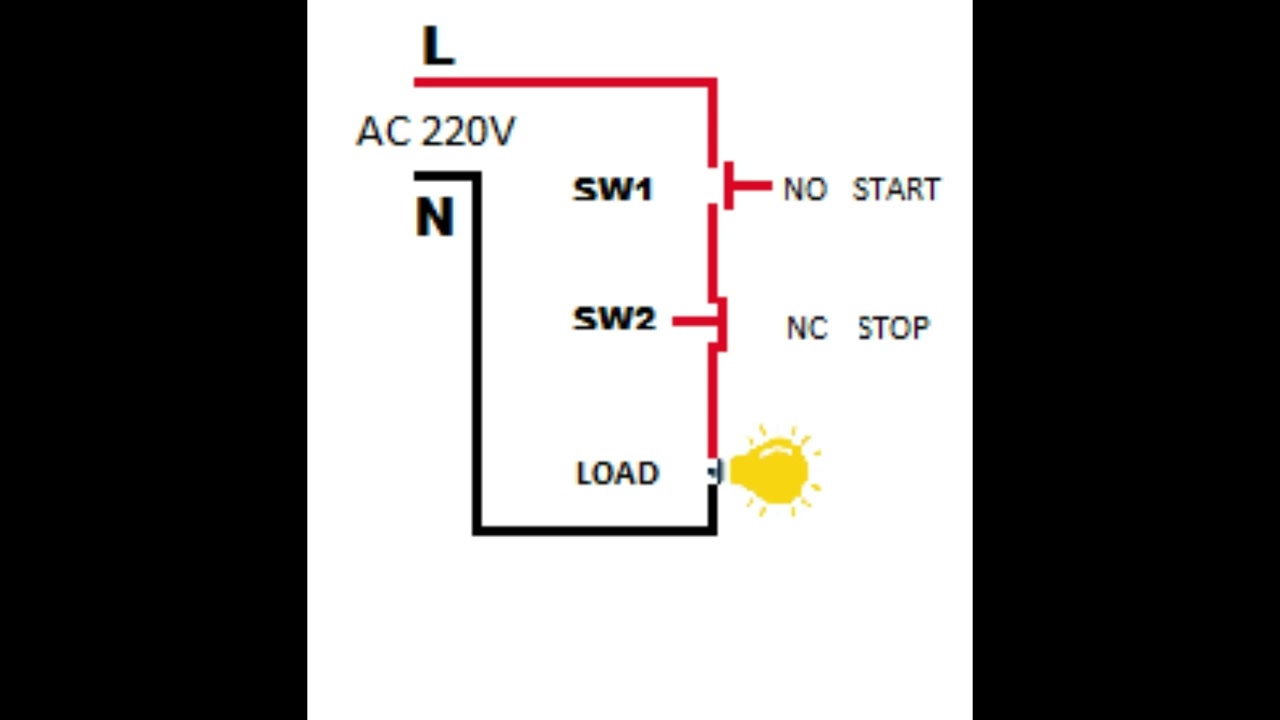 START / STOP simple circuit diagram