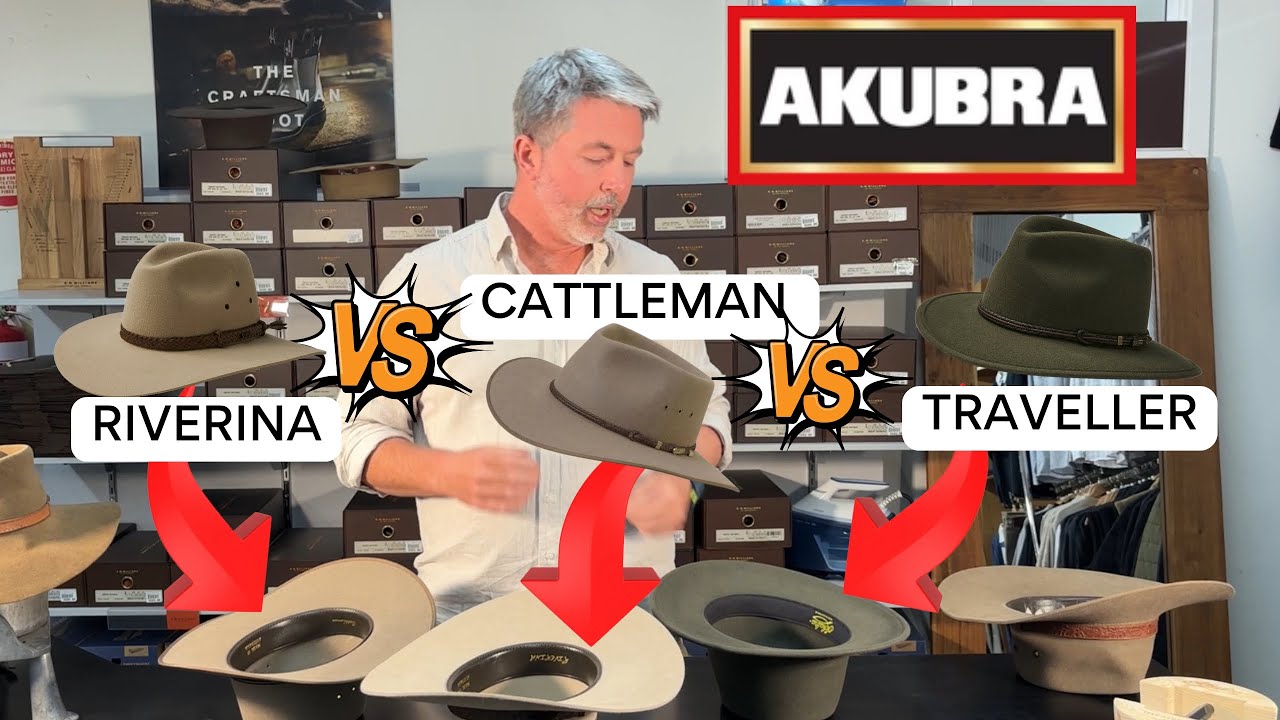 What's the difference between Akubra Riverina, Cattleman and Traveller?