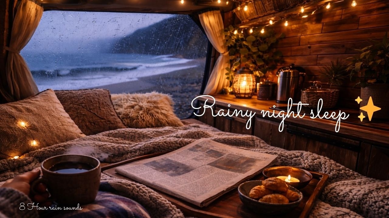 🌧️ Cozy Campervan Ambience /  Relaxing Rain Sounds / Fall Asleep Fast ✨🌙