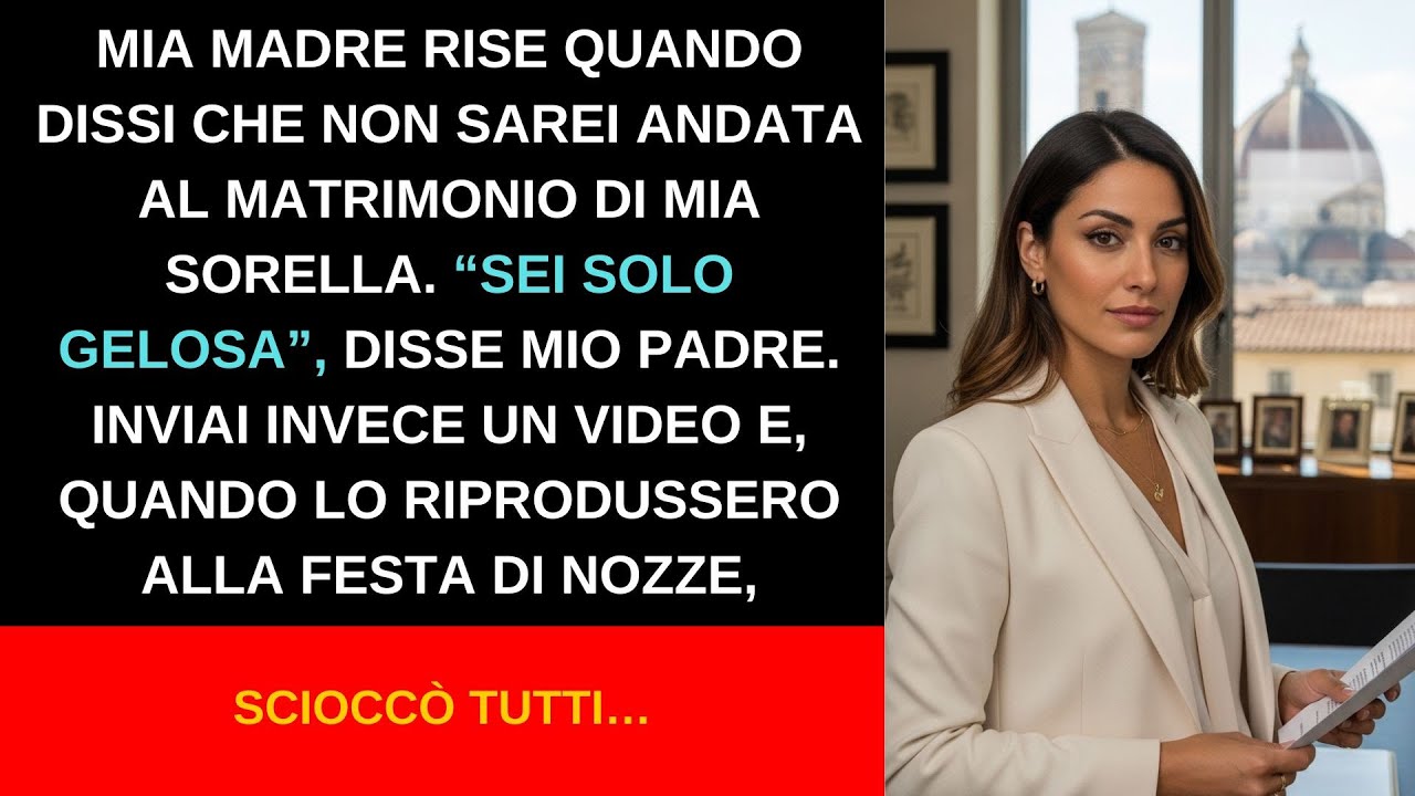 La mia famiglia mi disse gelosa per non andare al matrimonio di sorella; e inviai video scioccante.