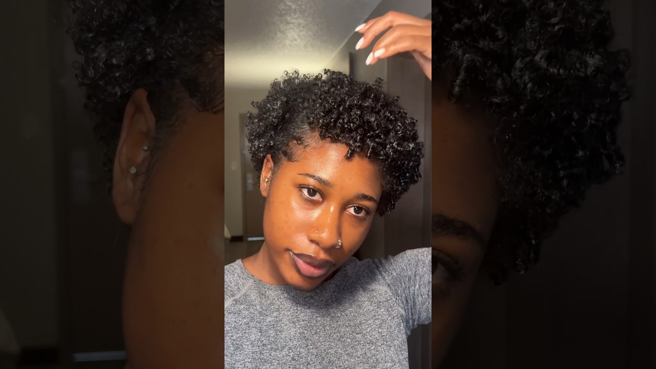 How to style short type 4 natural hair #curlyhair #bigchop