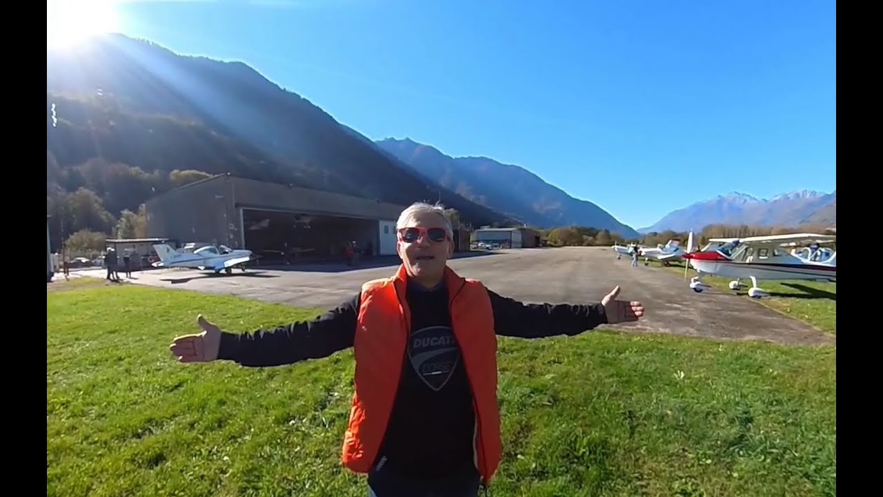 Atterraggio all'aviosuperficie di Sondrio (Caiolo)  rwy 27, con ultraleggero Savannah s.