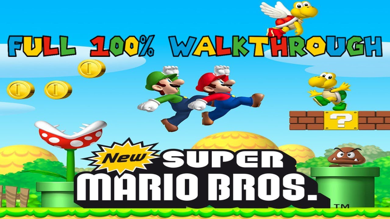 New Super Mario Bros DS Full Game Walkthrough (100%) (No Damage)