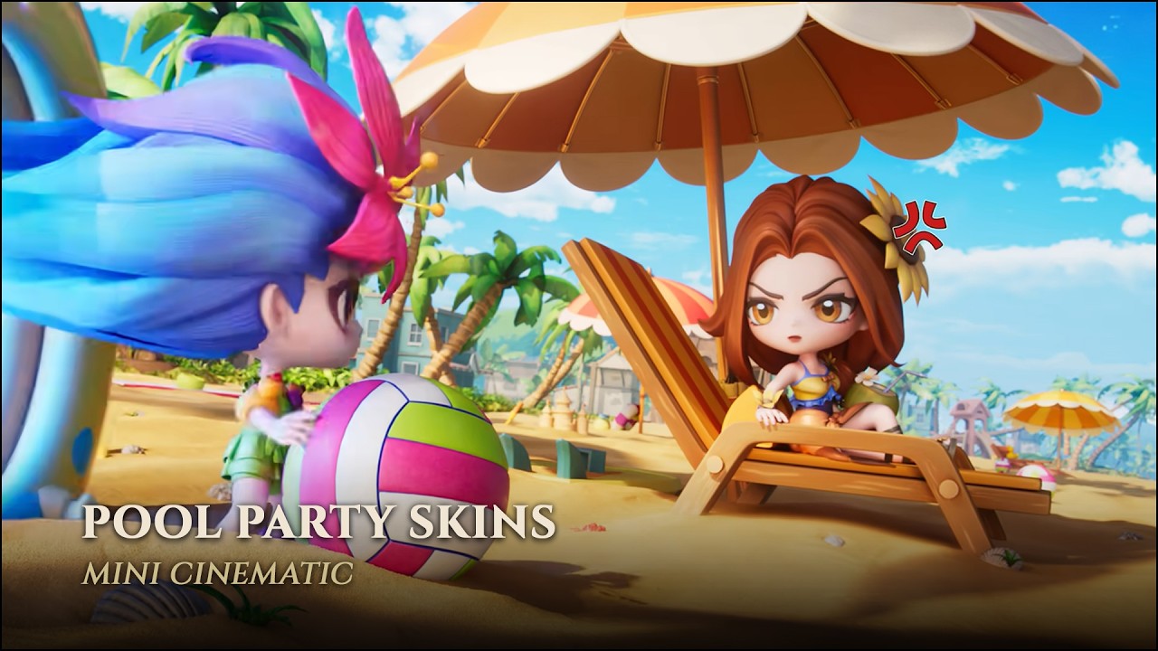 Cinematic Pool Party Skins: Renekton, Zoe, & Leona &ndash; Teamfight Tactics: Golden Spatula