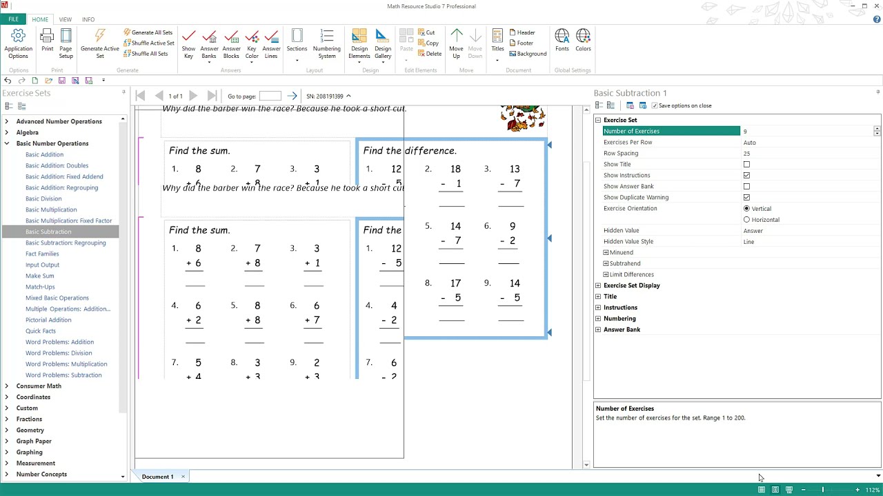 Working with Templates in Math Resource Studio 7