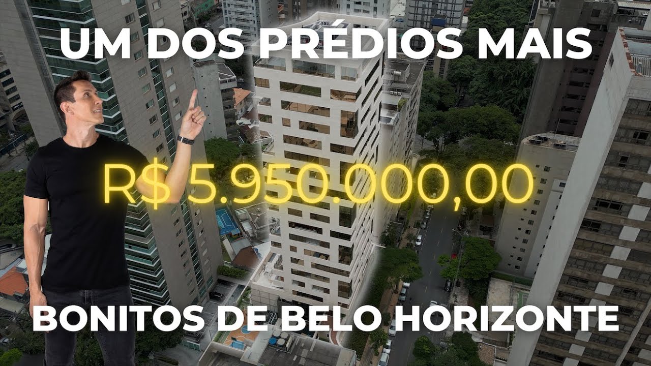 R$5.950.000,00 por um apartamento de 231m2 no prédio MAIS BONITO de Belo Horizonte