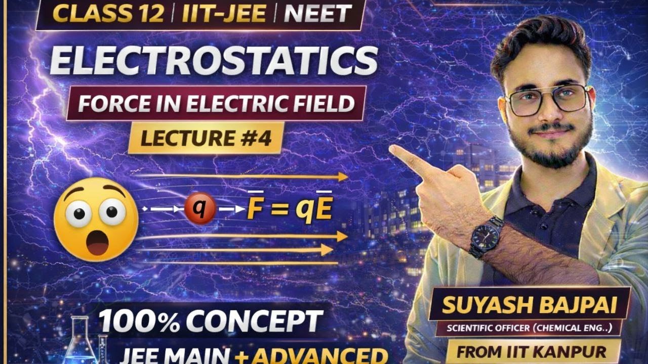 Class 12 Electrostatics | Lecture 4 | Force in Electric Field | JEE, NEET & Boards