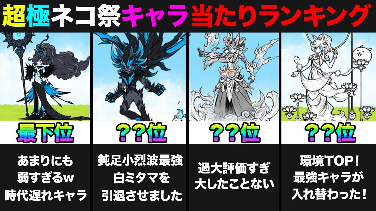【投票数56万票】超極ネコ祭当たりランキング！超極ネコ祭前にみんなの投票で作ってみたら面白すぎたw　にゃんこ大戦争