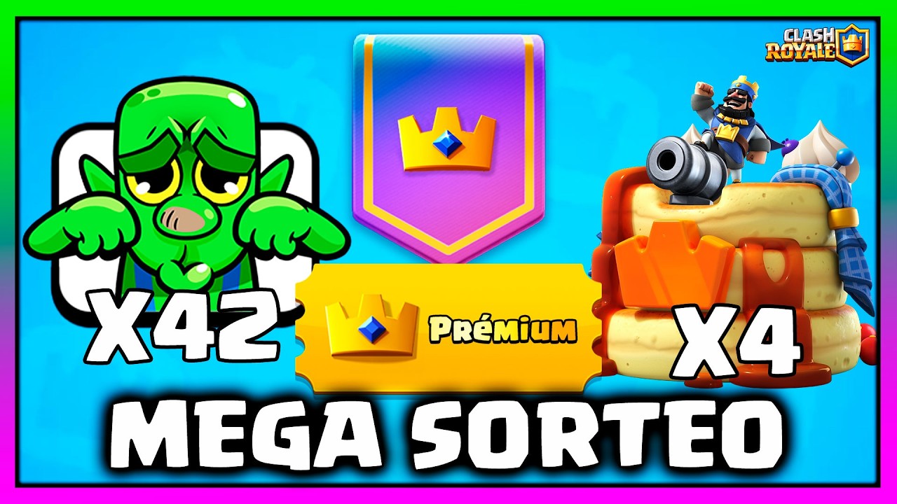 ¡MEGA SORTEO! SKINS, EMOTES y PASS ROYALE GRATIS 🎁 Clash Royale Sergio1722