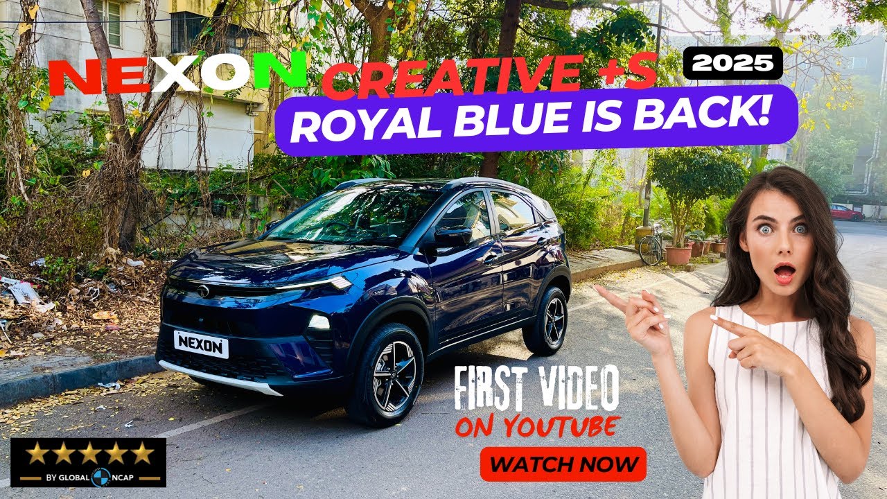 Tata Nexon Creative Plus S 2025 New Royal Blue color|Detailed Walkaround killer looks🔥🔥