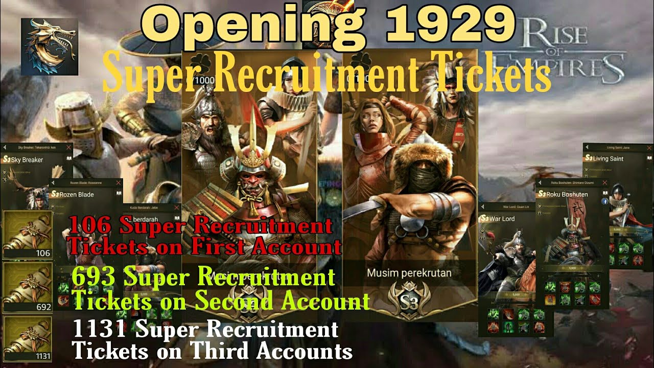 Rise of Empires - Opening 1929  Super Recruitment Tickets S3