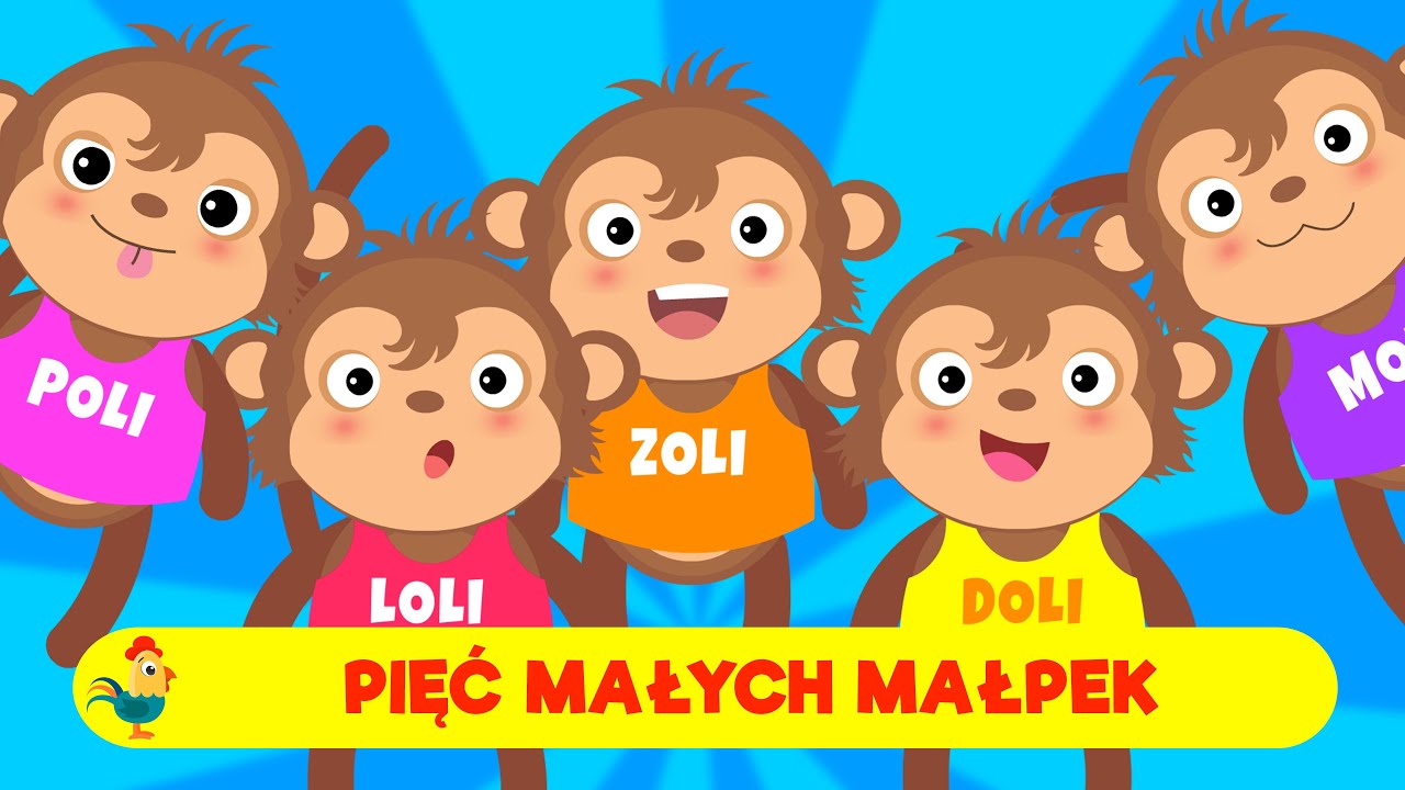ŚPIEWAJĄCE BRZDĄCE - PIĘĆ MAŁYCH MAŁPEK - GODZINA PIOSENEK DLA DZIECI