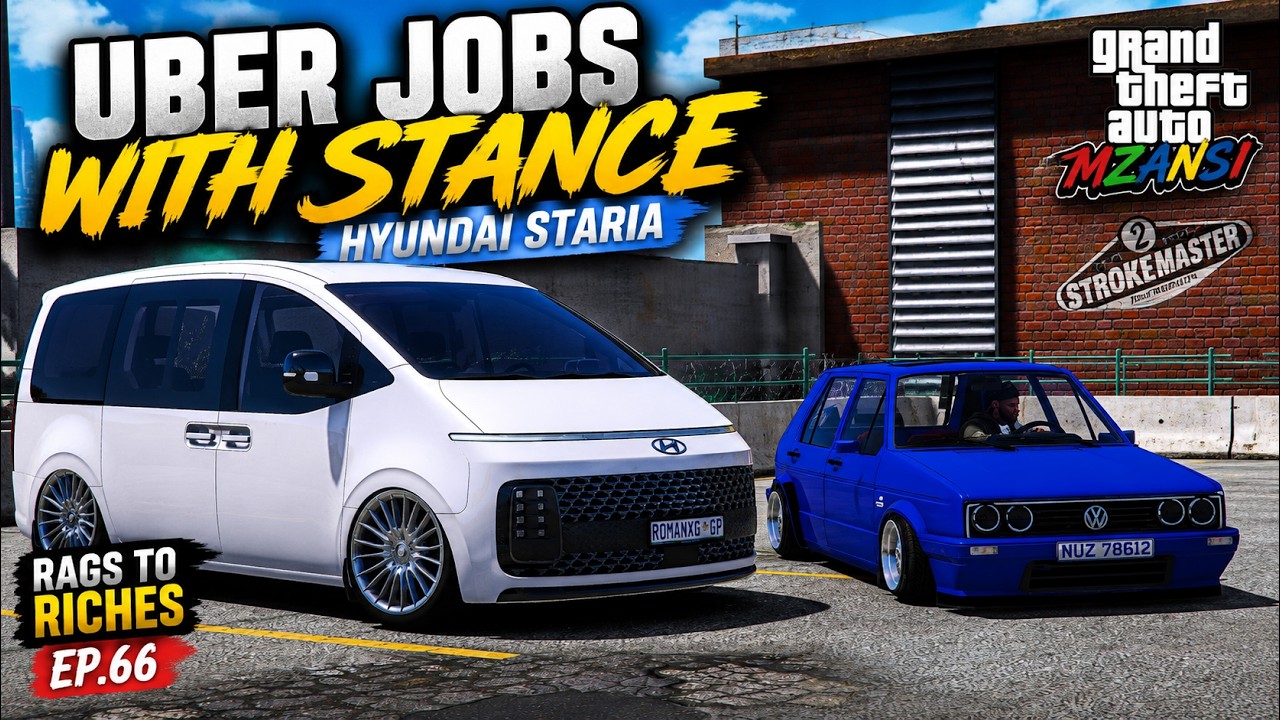 Работа в Uber на заниженном Hyundai Staria 🚗💸 | Из грязи в князи | GTA Mzansi Life | Эп. 66