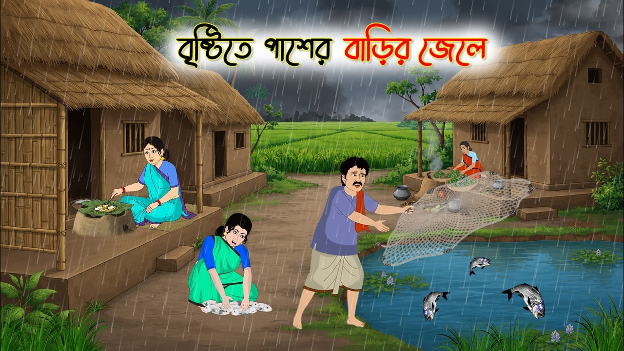 বৃষ্টিতে পাশের বাড়ির জেলে | Bengali Animated Story | Animated Story | Golpo