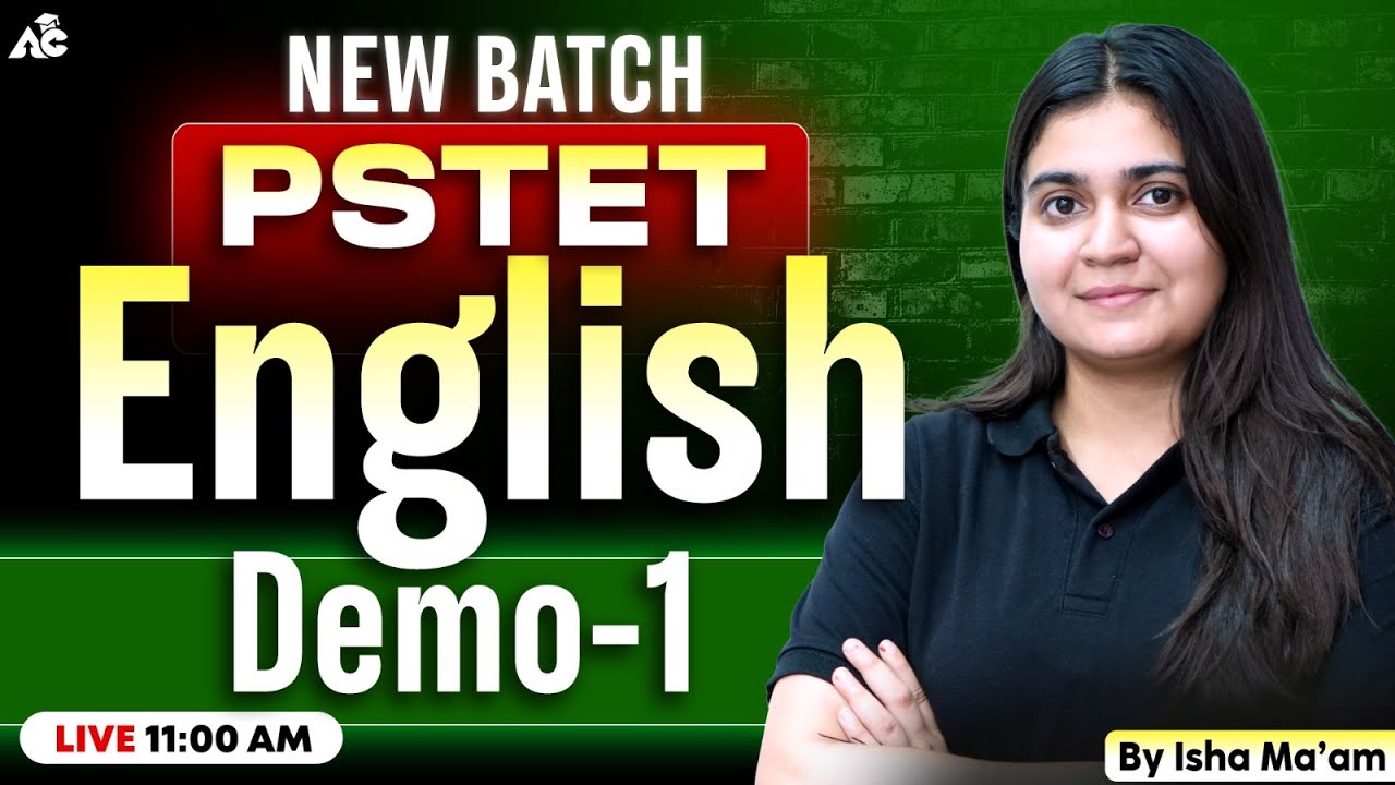 PSTET English Demo Class 1 | New Batch | English for PSTET Exam | By Isha Ma’am | Live 11 AM