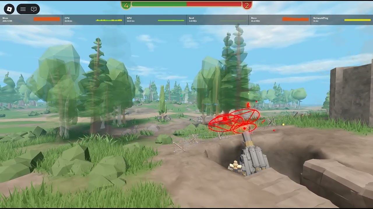 Roblox Pordier At War: Siege Mortar playtest video 2