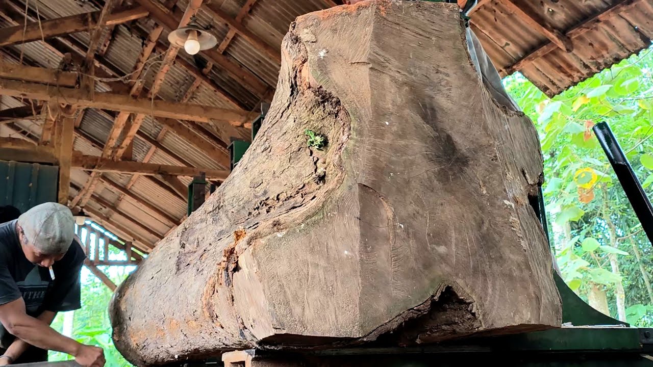 Fantastic large teak wood, the beauty of the grain is stored in the wood when sawed. 